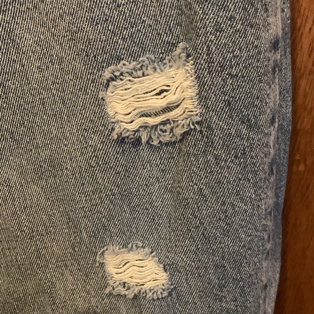 Old Navy Blue Denim Jeans high rise barrel leg size 14 - Picture 4 of 6